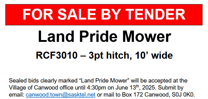 Mower Sale by Tender